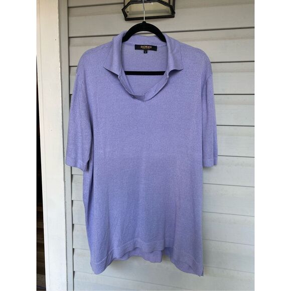 Bachrach Lavender Purple Knit Italian Polo Size Large - Picture 1 of 5